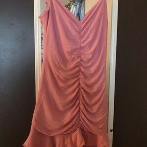 BCBGMaxAzria Pink Ruched Mini Dress